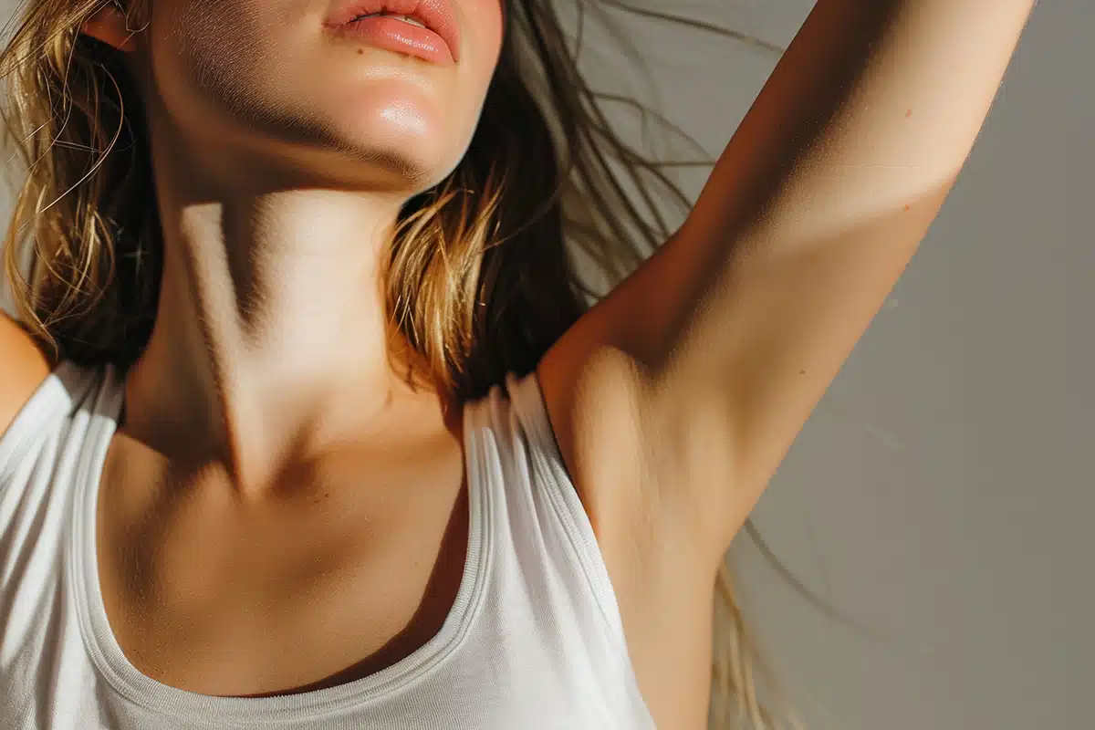 Closeup of woman's armpits