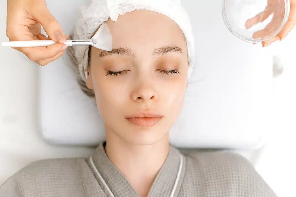 Facial skin care procedures in a spa