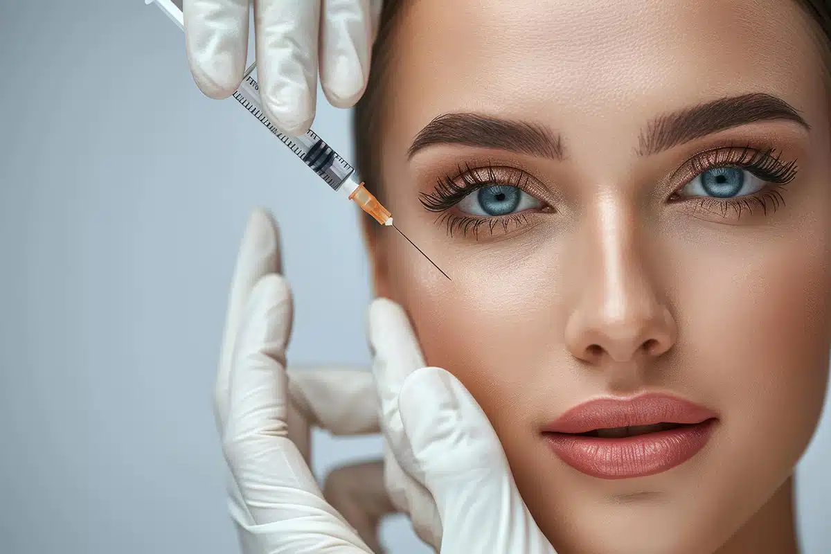 Facial skin improvement injections cosmetology beauty treatment